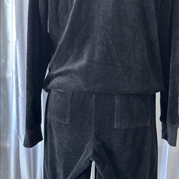 BCBG Velour Athleisure Suit 2pc Set Sz XL/Black - Picture 10 of 16